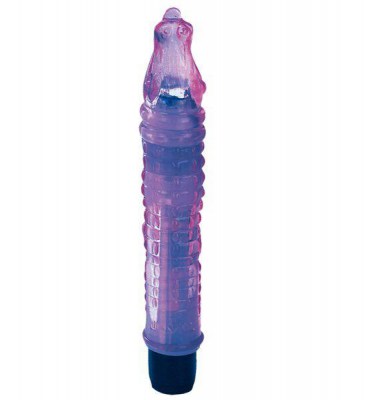 Фиолетовый гелевый вибратор в форме крокодильчика - 19 см., производитель: Tonga