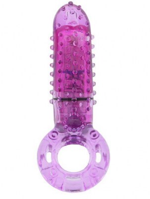 Эрекционное кольцо с вибрацией и пальчиком oyeah purple, производитель: Screaming O