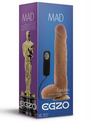 Реалистичный вибратор на присоске Mad Oscar - 24 см., производитель: EGZO