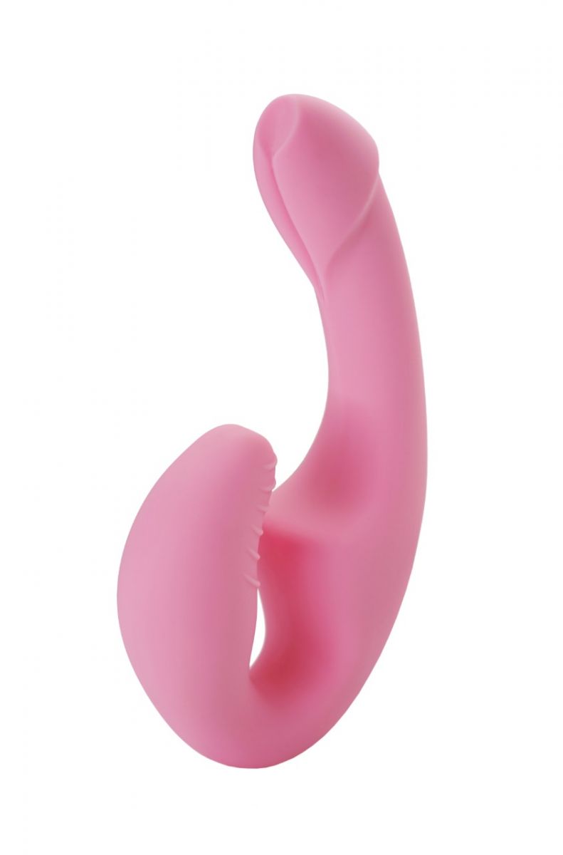 Розовый безремневой страпон из силикона - 22 см. купить в Москве в секс  шопе SEXYSTUFF.ru