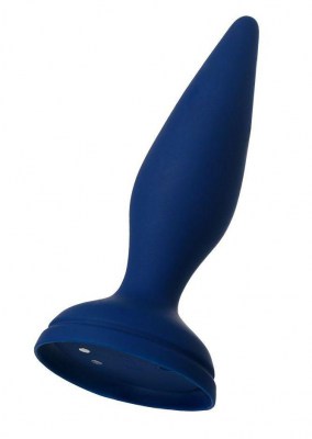 Синяя анальная вибровтулка O'Play Unico с пультом ДУ - 13,5 см.