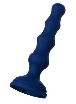 Синяя анальная вибровтулка O'Play Wave с пультом ДУ - 15,5 см.