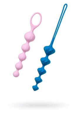 Набор из 2 цветных анальных цепочек Satisfyer Beads