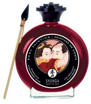 Декоративная крем-краска для тела с ароматом шампанского и клубники, производитель: Shunga