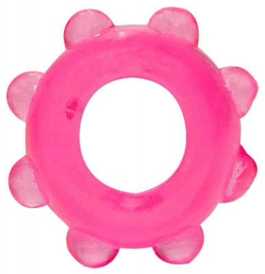 Розовое эрекционное кольцо с шишечками
