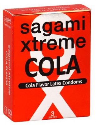 Ароматизированные презервативы Sagami Xtreme COLA - 3 шт., производитель: Sagami