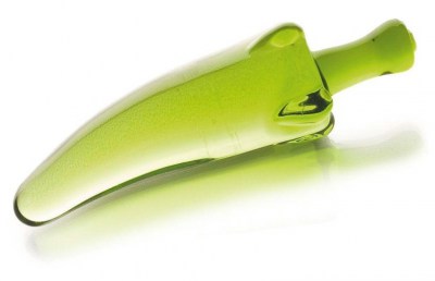 Зелёный анальный стимулятор из стекла в форме перчика - 15,5 см., производитель: Sexus