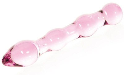 Розовый фаллоимитатор-ёлочка из прозрачного стекла - 17 см., производитель: Sexus
