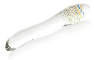 Стеклянный прозрачный фаллоимитатор с двухцветным кончиком - 20 см., производитель: Sexus