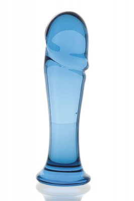 Голубая стеклянная анальная втулка - 13 см., производитель: Sexus