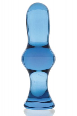 Голубая стеклянная анальная втулка - 12 см., производитель: Sexus