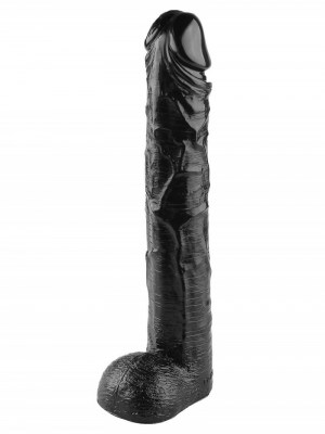 Черный фаллоимитатор-гигант - 44,5 см.