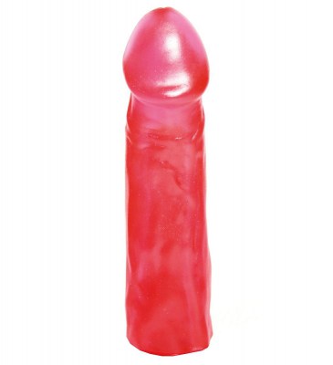 Розовая реалистичная насадка для трусиков с плугом - 19,5 см., производитель: Сумерки богов