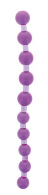 Фиолетовая анальная цепочка JUMBO JELLY THAI BEADS CARDED LAVENDER - 31,8 см., производитель: NMC