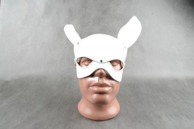 Белая кожаная маска на верхнюю часть лица  Е-РАБбит , производитель: Beastly