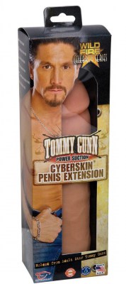 Реалистичная насадка-удлинитель Wildfire Celebrity Series Tommy Gunn Power Suction CyberSkin Penis Extension - 22 см., производитель: Topco Sales