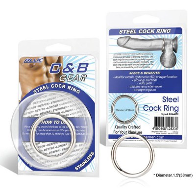 Стальное эрекционное кольцо STEEL COCK RING - 4.5 см., производитель: BlueLine
