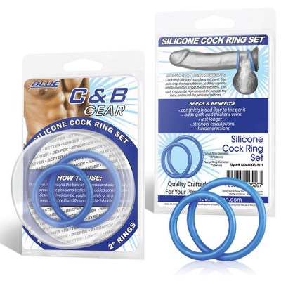 Набор из двух силиконовых колец разного диаметра silicone cock ring set, производитель: BlueLine