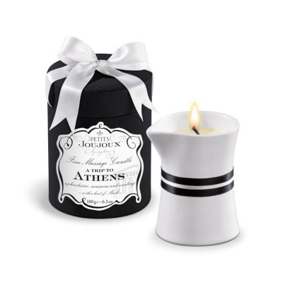 Массажное масло в виде большой свечи Petits Joujoux Athens с ароматом муската и пачули, производитель: MyStim