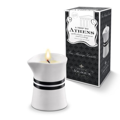 Массажное масло в виде малой свечи Petits Joujoux Athens с ароматом муската и пачули, производитель: MyStim