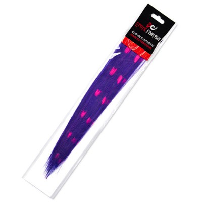 Цветные Clip-In локоны фиолетовые с розовыми сердечками, производитель: Erotic Fantasy
