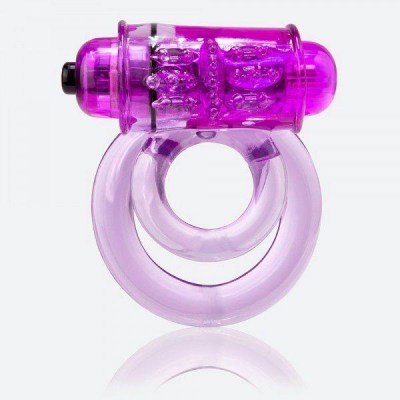 Фиолетовое двойное виброкольцо со стимулятором клитора Doubleo 6, производитель: Screaming O