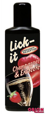 Смазка со вкусом клубники с шампанским Lick It - 50 мл., производитель: Lubry GmbH