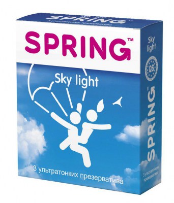 Ультратонкие презервативы SPRING SKY LIGHT - 3 шт., производитель: SPRING