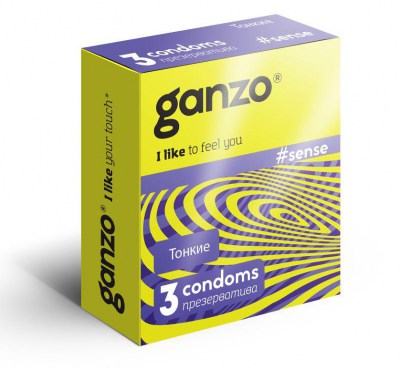 Тонкие презервативы для большей чувствительности ganzo sence, производитель: Ganzo