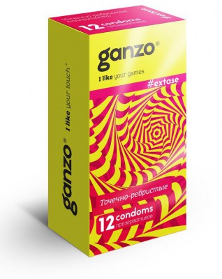 Презервативы анатомической формы с точечной и ребристой структурой ganzo extase, производитель: Ganzo