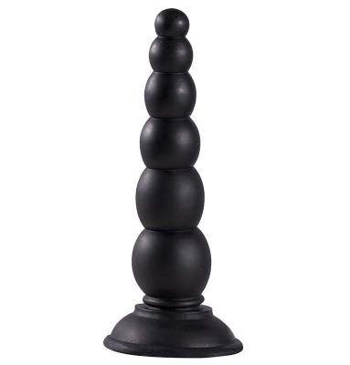 Чёрная анальная пробка-ёлочка MENZSTUFF BEADED PROBE - 16,5 см., производитель: Dream Toys
