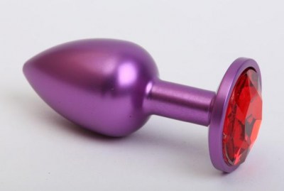 Анальная пробка из металла нежно фиолетового цвета