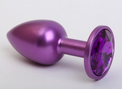 Анальная пробка из металла нежно фиолетового цвета