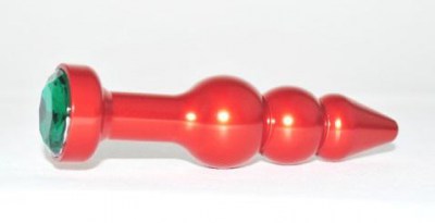 Анальная пробка ярко красного цвета с ярким кристаллом