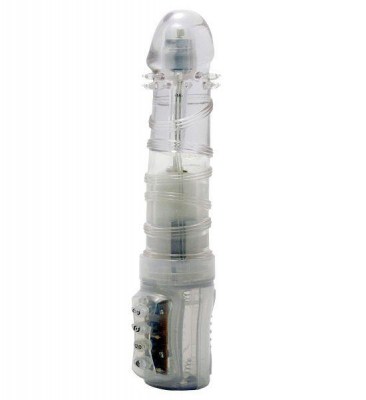 Прозрачный вибратор-ротатор Enerust с шипами и спиралями - 16,5 см., производитель: Tonga