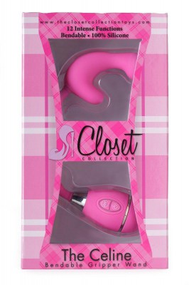 Розовый вибростимулятор на гибкой ручке THE CELINE GRIPPER, производитель: Closet Collection