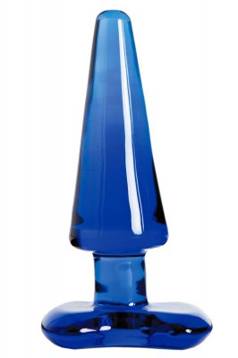 Синяя стеклянная анальная втулка - 11 см., производитель: Sexus