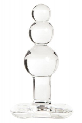 Прозрачная анальная втулка-ёлочка из стекла - 11 см., производитель: Sexus
