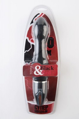 Чёрный анальный вибромассажёр из силикона - 27 см., производитель: ToyFa