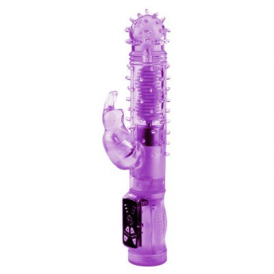 Фиолетовый хай-тек вибратор Happy Bunny - 22,5 см., производитель: Baile