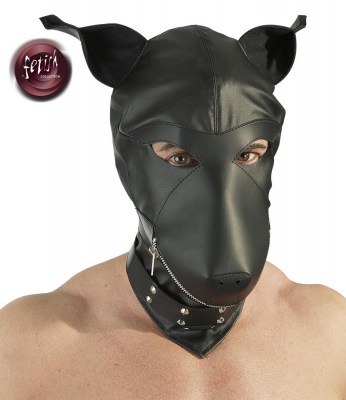 Маска-собака Lederimitat dog mask black