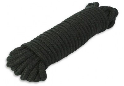 Чёрная веревка для связывания - 10 м., производитель: Пикантные штучки