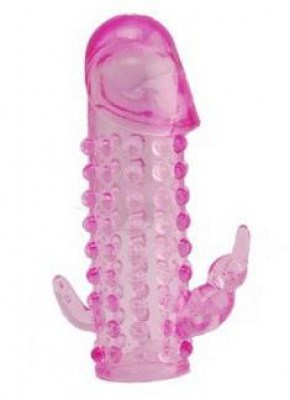 Розовая насадка со стимуляторами ануса и клитора, производитель: Sextoy