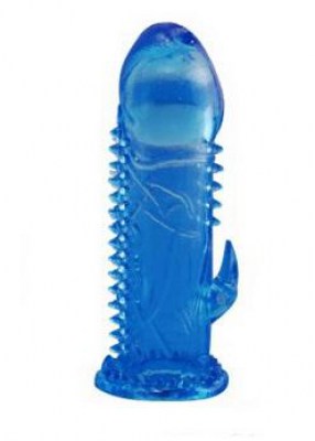 Голубая насадка с усиками и отростком для стимуляции клитора, производитель: Sextoy