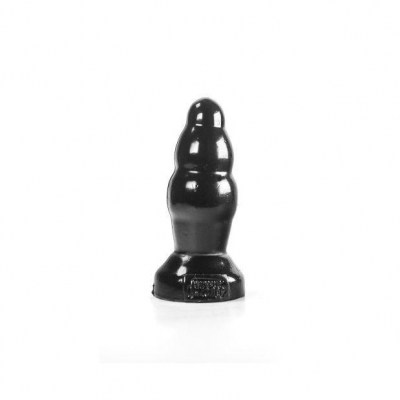 Черная рельефная анальная пробка Butt Bullet - 15 см., производитель: O-Products