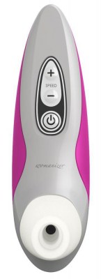 Розово-серебристый бесконтактный стимулятор клитора Womanizer Pro 40