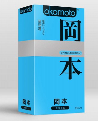 Презервативы в обильной смазке OKAMOTO Skinless Skin Super lubricative - 10 шт, производитель: Okamoto