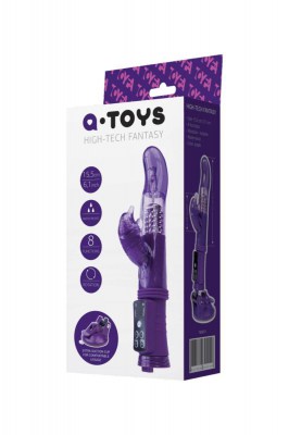 Фиолетовый вибратор с клиторальным стимулятором и супер надёжной присоской, производитель: A-toys