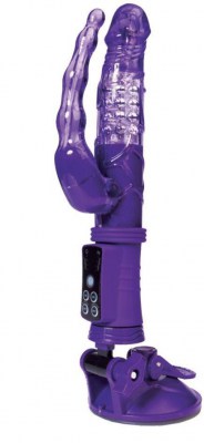 Фиолетовый анально-вагинальный вибратор на присоске A-toys, производитель: A-toys
