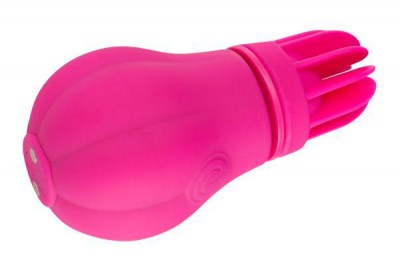 Розовый клиторальный стимулятор Caress с 5 заменяемыми насадками, производитель: Adrien Lastic